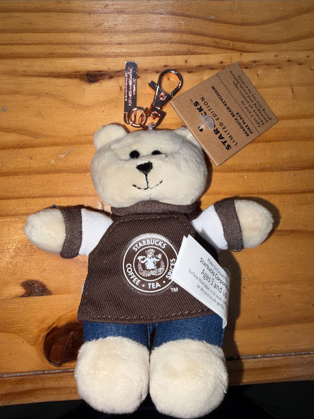 Brand New Starbucks Seattle limited Edition Barista Bear Keychain - Pike Place🔥